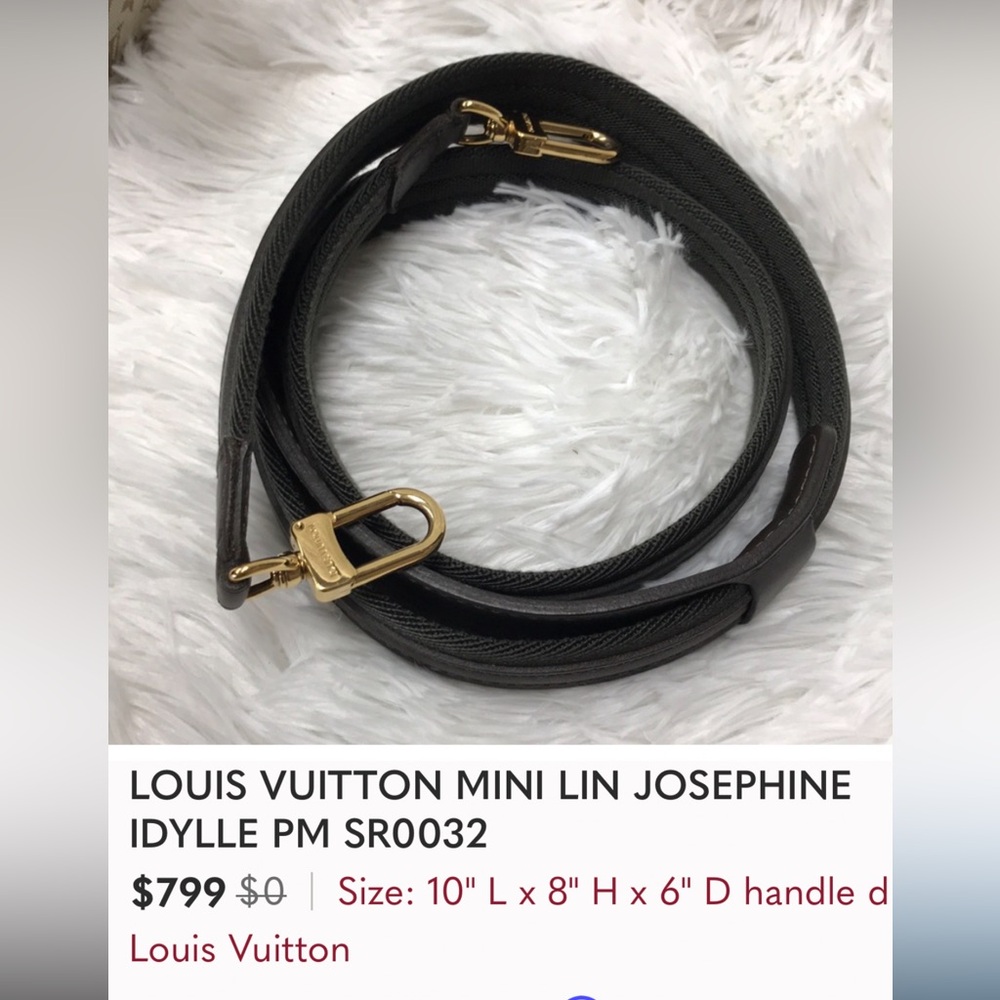 Authentic Louis Vuitton Crossbody Strap in Dark Brown and khaki green color.